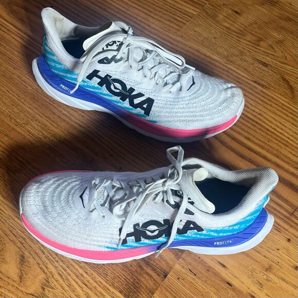 Hoka One March 5 Mens Sz 11 White Preowned - Picture 1 of 14